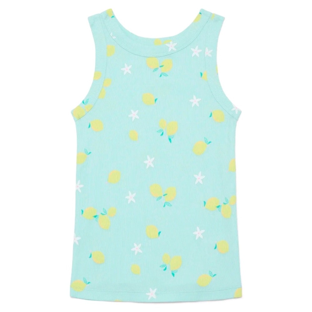 Girls wonder nation ribbed blue lemon tank top size M 8 NWT